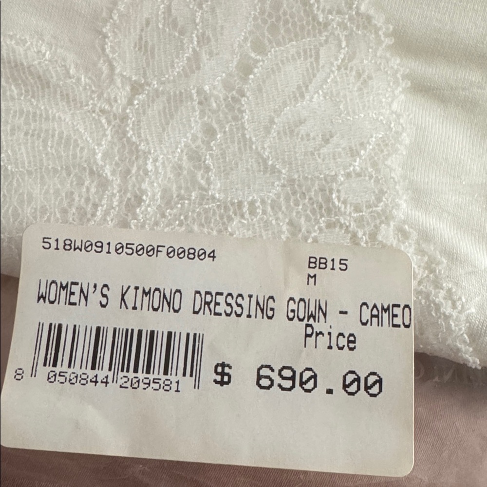 Frette Cream Lace Robe - Picture 2 of 4